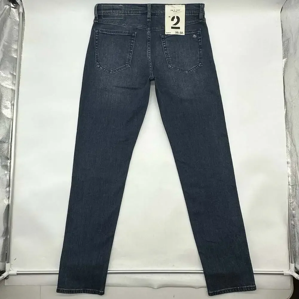 Rag & Bone Fit 2 Slim Fit Quincy Size 32x32 Dark Wash Denim Jeans NWT MSRP $238